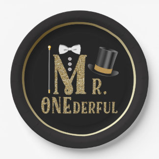 Assiettes en papier pour le 1er anniversaire de Mr
