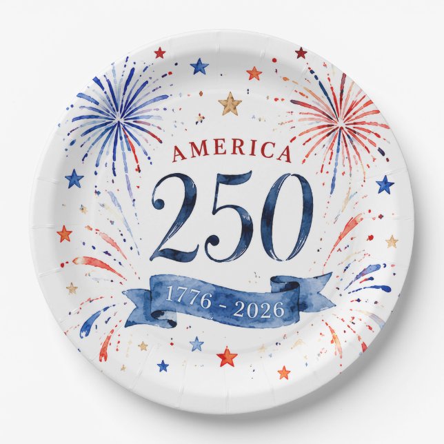 Assiettes en papier pour le 250e anniversaire de l (Devant)