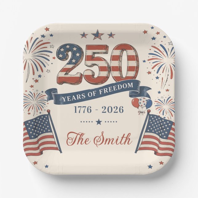 Assiettes en papier pour le 250e anniversaire des  (Recto)