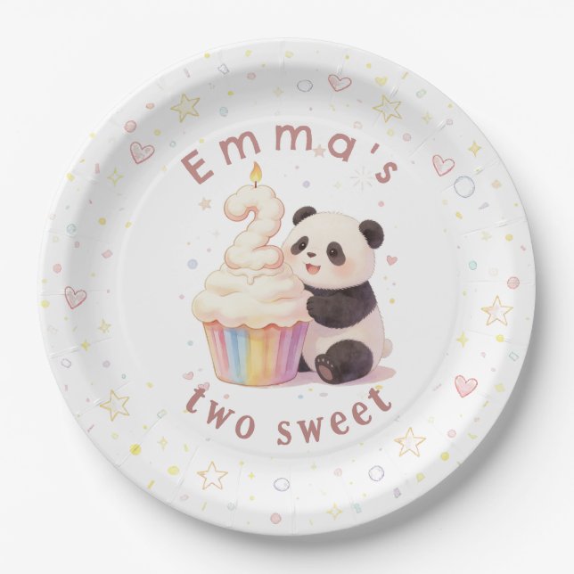 Assiettes en papier pour le 2e anniversaire de béb (Devant)