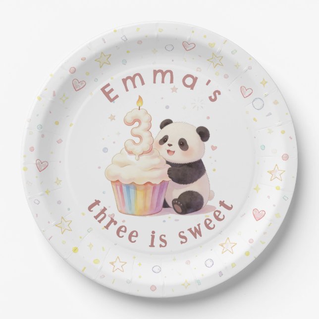 Assiettes en papier pour le 3e anniversaire de Swe (Devant)
