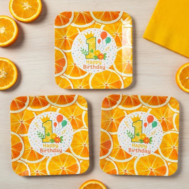 Assiettes en papier pour le premier anniversaire B (Créateur téléchargé)