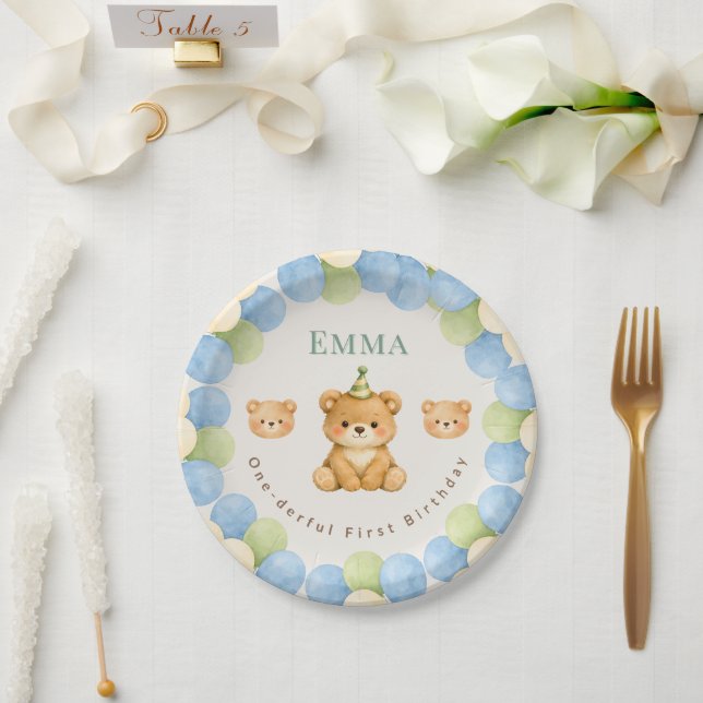 Assiettes en papier pour le premier anniversaire d (Mariage)