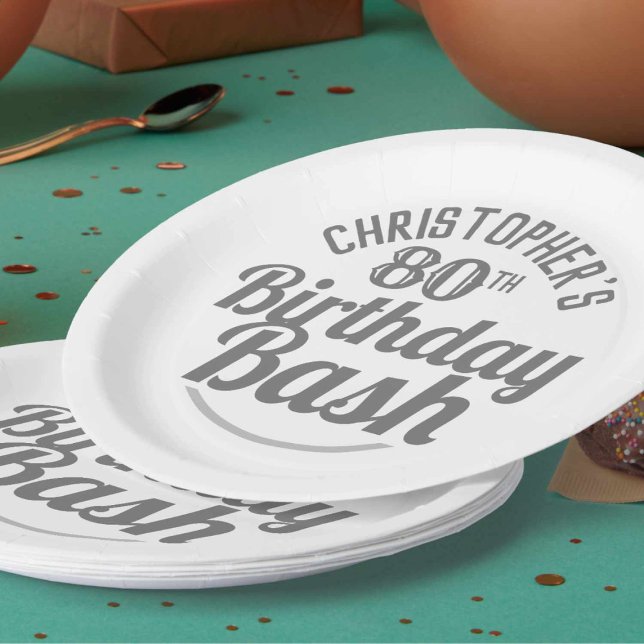 Assiettes en papier pour les 80 ans (Créateur téléchargé)