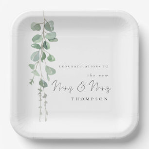 Assiettes en papier pour mariage lesbien Mme Mme E