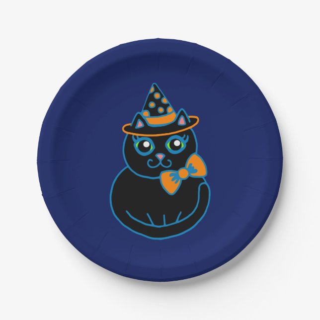 Assiettes en papier pour soirée Halloween thème ch (Devant)