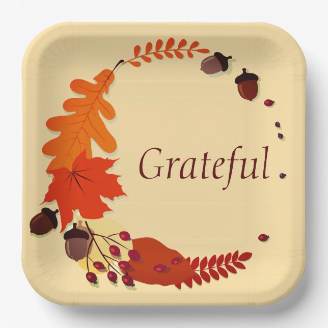 Assiettes en papier pour Thanksgiving (Recto)