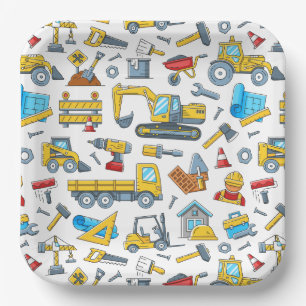 Assiettes en papier pour véhicules de construction