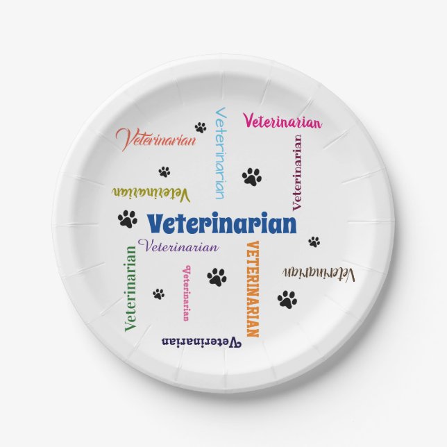 Assiettes en papier pour vétérinaire (Devant)