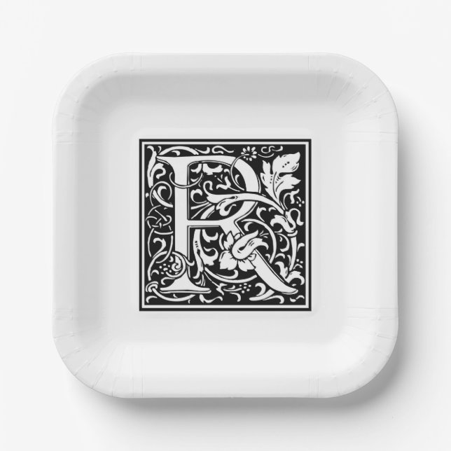 Assiettes en papier «R» de l'alphabet de William M (Recto)