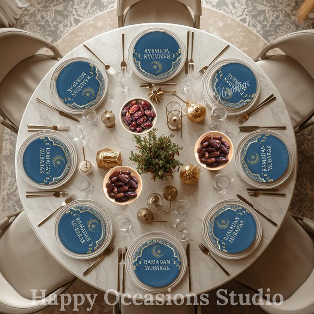 Assiettes en papier Ramadan Kareem Ramadan Moubara (Créateur téléchargé)