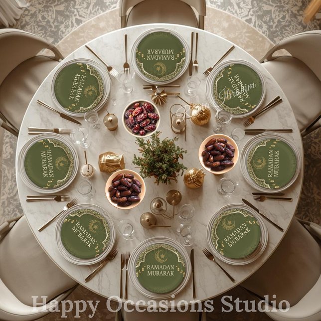 Assiettes en papier Ramadan Kareem Ramadan Moubara (Créateur téléchargé)