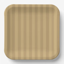 Assiettes en papier rayées marron - 9in Salty Bark