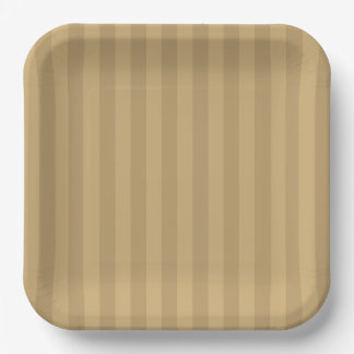 Assiettes en papier rayées marron - 9in Salty Bark