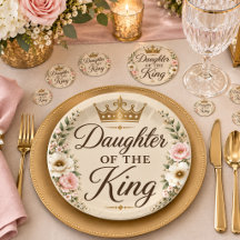 Assiettes en Papier Rondes Fille du Roi