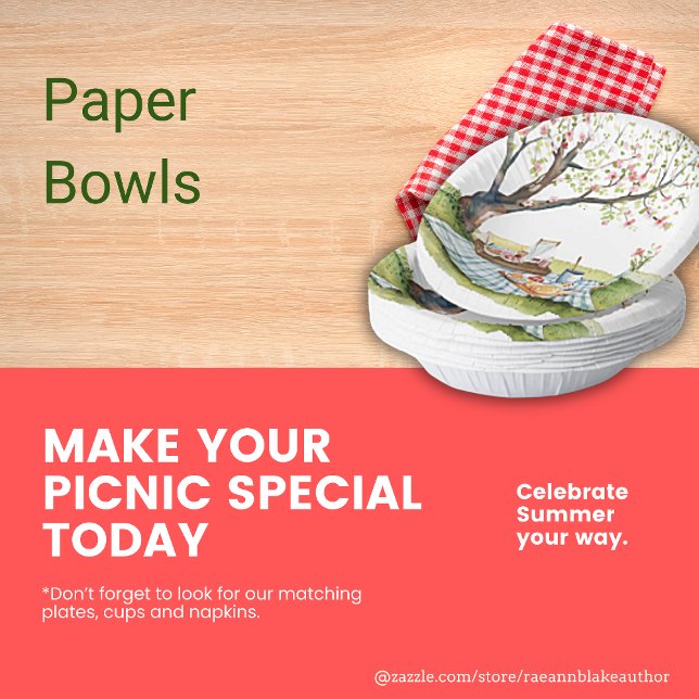 Assiettes en papier rondes Picnic Design (Créateur téléchargé)