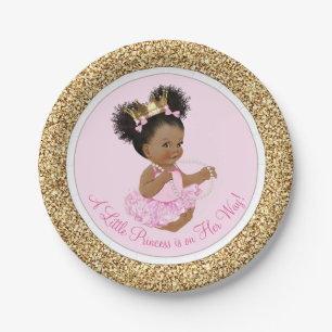 Assiettes en papier Rose Gold Princess Baby Shower
