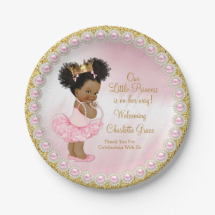 Assiettes en papier Rose Gold Princess Baby Shower