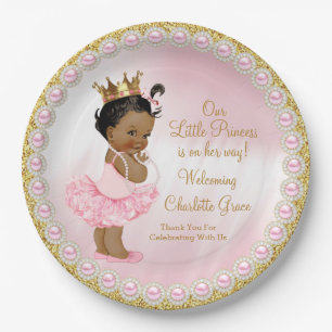 Assiettes en papier Rose Gold Princess Baby Shower