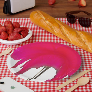 Assiettes en papier Rose rouge ciel blanc pour dîn