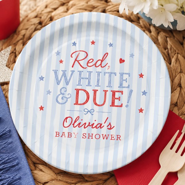 Assiettes en Papier Rouge Blanc & À Venir (Créateur téléchargé)