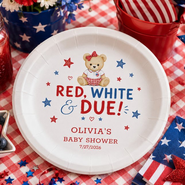 Assiettes en papier Rouge Blanc Dû (Créateur téléchargé)