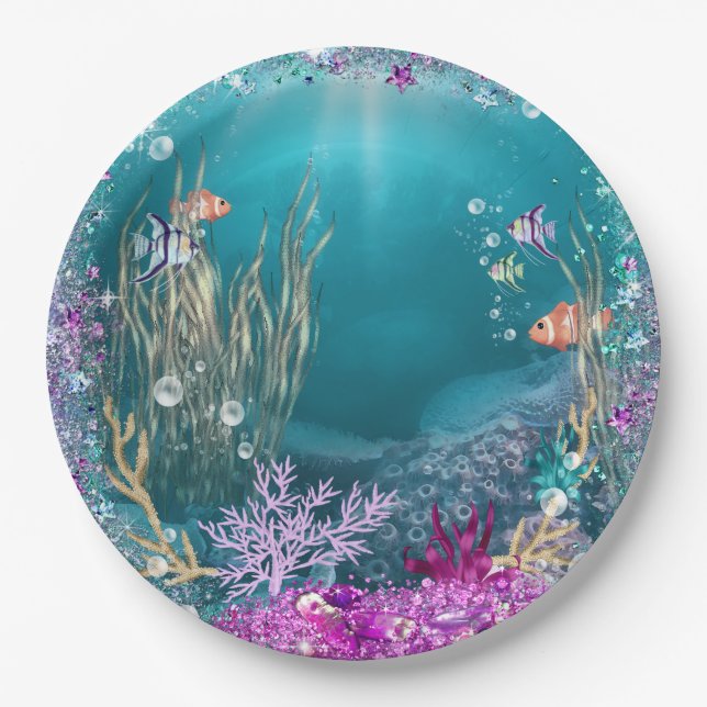 Assiettes en papier Sous la Mer (Devant)