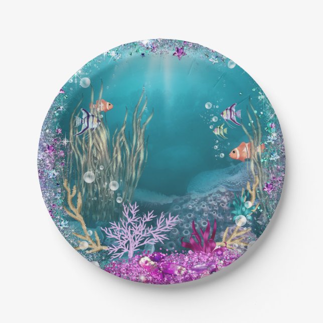 Assiettes en papier Sous la Mer (Devant)
