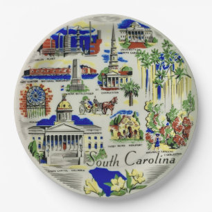 Assiettes en papier sur les monuments de Caroline