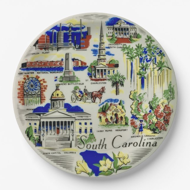 Assiettes en papier sur les monuments de Caroline  (Devant)