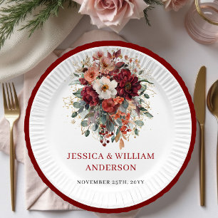 Assiettes en papier Terracotta pour mariage automn