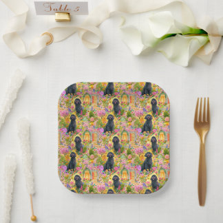 Assiettes en papier Toile de Jouy de jardin - Gold