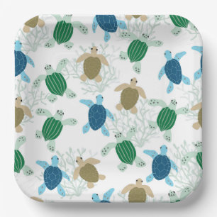 Assiettes en Papier Tortue, Fête Océanique des Tor