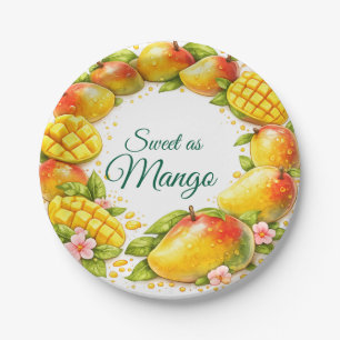 Assiettes en papier tropicales à la mangue douce