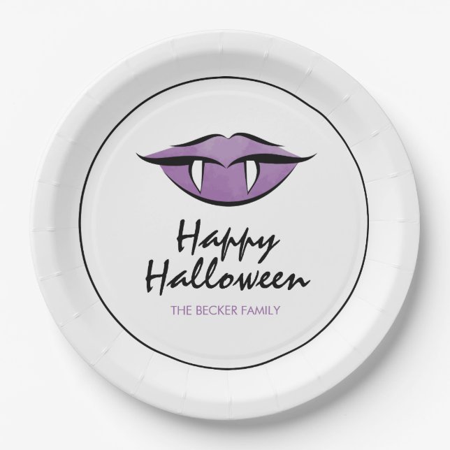 Assiettes en Papier Vampire Lèvres Goth Joyeux Hal (Devant)