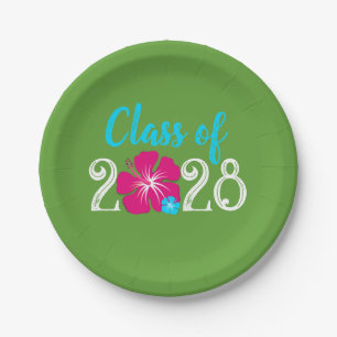 Assiettes en papier vert tropical Luau pour la rem