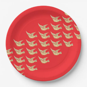 Assiettes en papier Vol de colombes