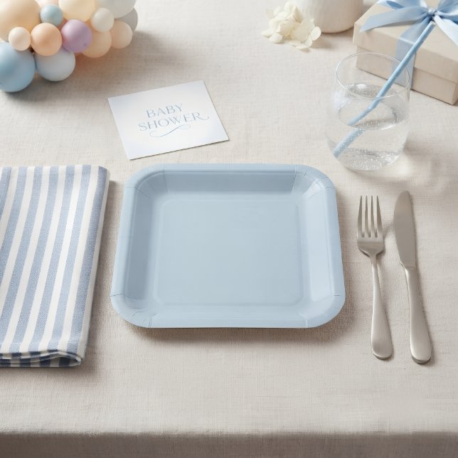 Assiettes jetables bleu clair uni pour premier rod (Créateur téléchargé)