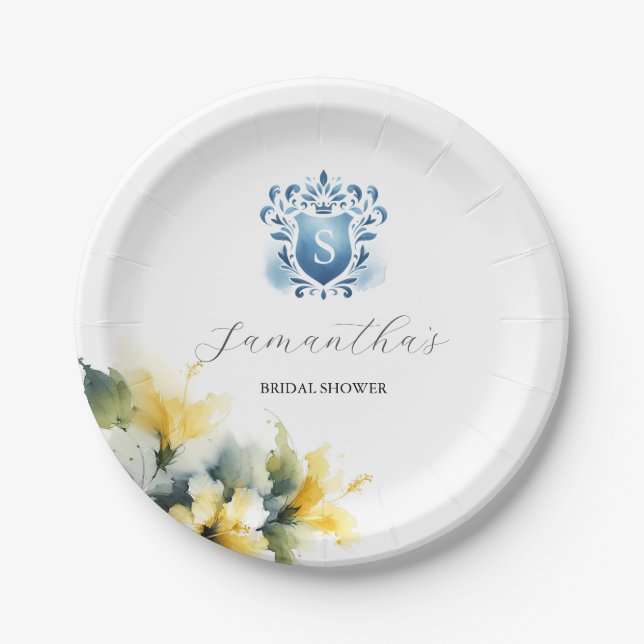 Assiettes jetables pour la fête de mariage bleu ja (Devant)