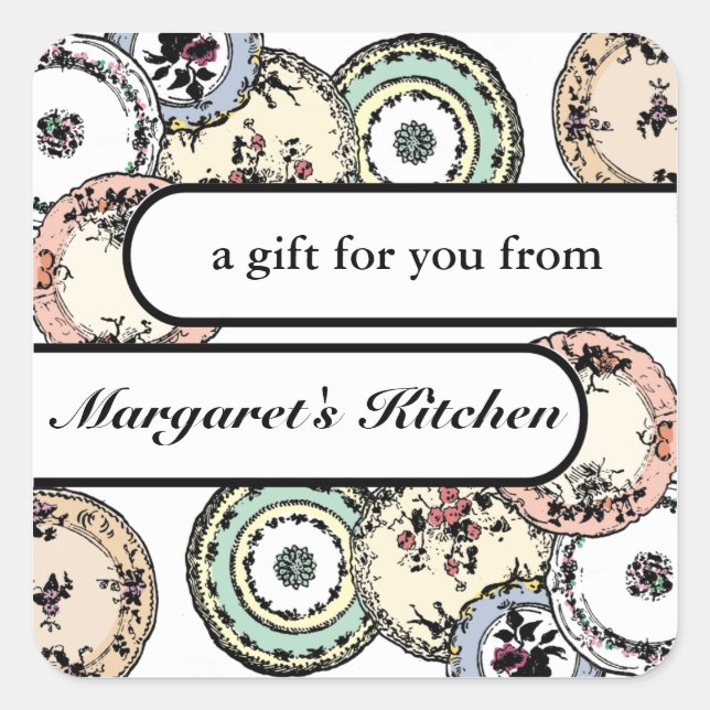 assiettes vintage dîner cuisine cuisine étiquette (Devant)