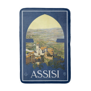 Assisi Italie Vintage voyage Poster tapis de bain