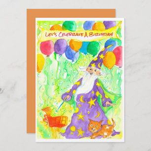 Assistant Ballons magiques Invitation de fête d'an