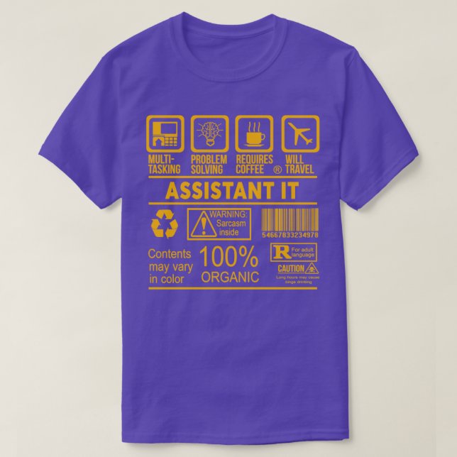 ASSISTANT IT NICE DESIGN 2017 Classic TShirt (Design devant)
