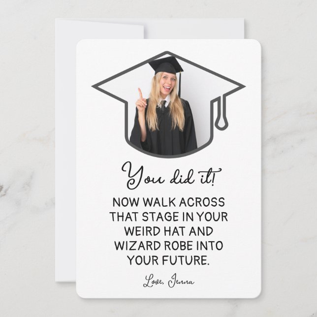 Assistant Robe et Casquette Graduation Carte photo (Devant)