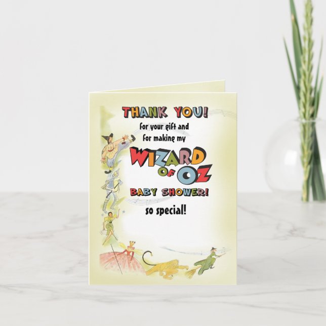 Assistant vintage de Oz Baby shower Merci Cartes (Devant)