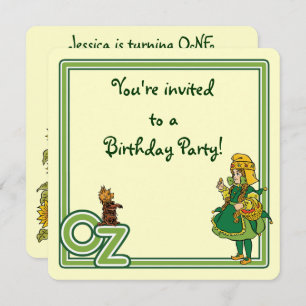 Assistant vintage d'Oz, Invitation de fête d'anniv