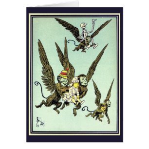 Assistant vintage d'Oz, singes volants avec Doroth