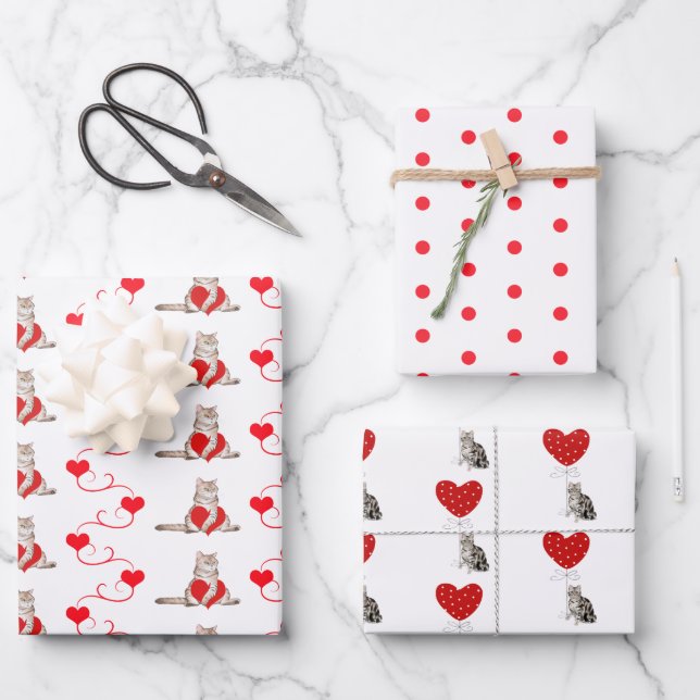 Assortiment de papier cadeau de la Saint-Valentin  (Recto)