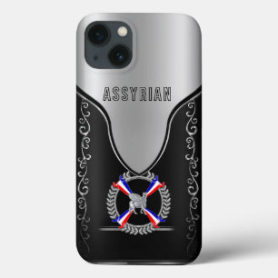 Assyrian Lamassu et le coque iphone du drapeau