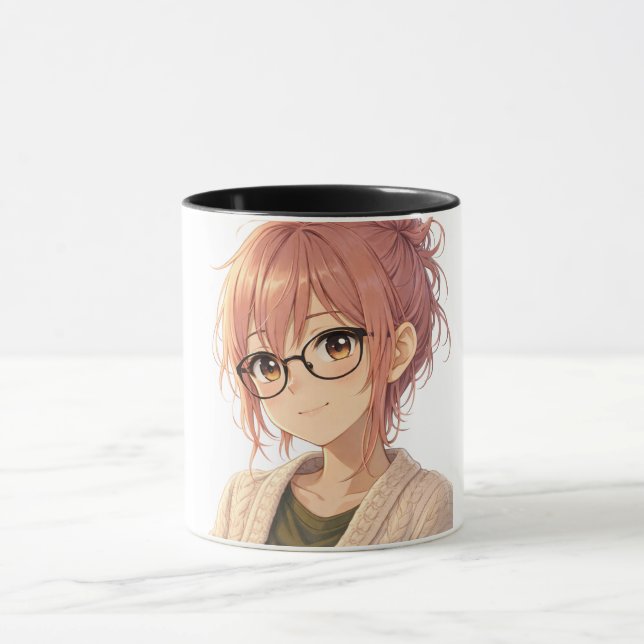 Aster™ Cute Aesthetic Girl Coffee Mug Cozy Vibes (Centre)